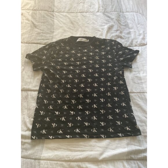 Calvin Klein Jeans Men's Black Logo Print T-Shirt Small - Picture 1 of 7